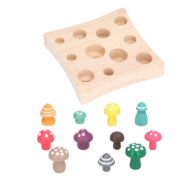 12 stk fargerike tre sopp plukke leker simulering telle pedagogisk basswood sopp spill