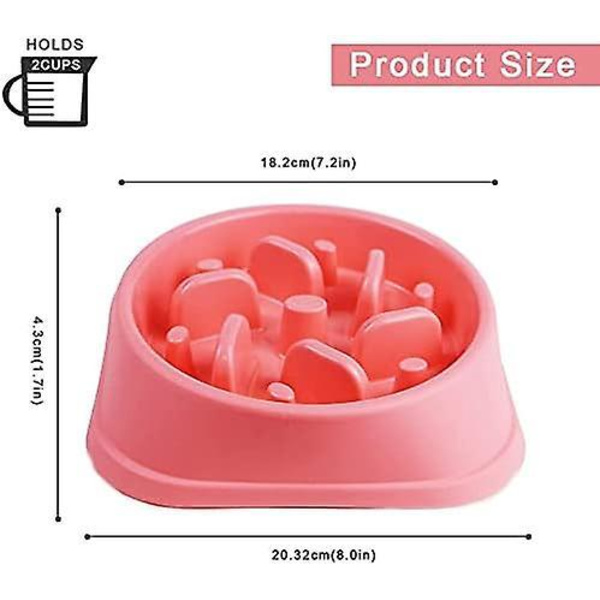 Rosa Slow Feeder Hundskål med Anti-Slip Design för interaktiv rolig utfodring
