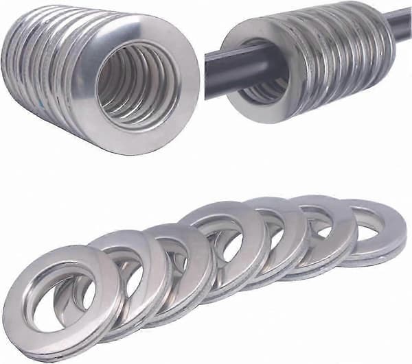 20-pakning 42 mm gardinmaljer i rustfritt stål, 2-i-1 metall- og plastringer som reduserer støy