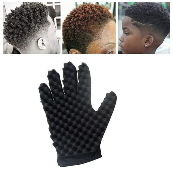 1 st Barbersvamphandskar Afro Hair Curl Handskar Black Hair Twist Brush Barbers Curls Coil Tool Curl Wave Styling Tool