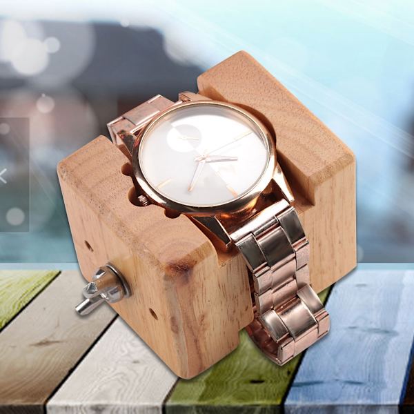 Professionell Trä Watch Case Hållare Block Vise Clamp Movement Reparation Watchmaker Tool