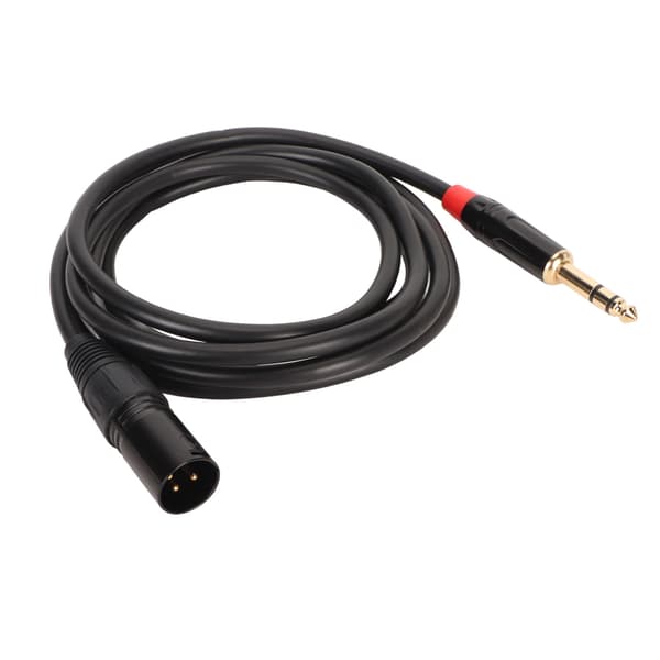 XLR hann til TRS-kabel 1/4 tomme balansert 6,35 mm lyd for elektrisk gitar, tuner, mikrofon 2 meter