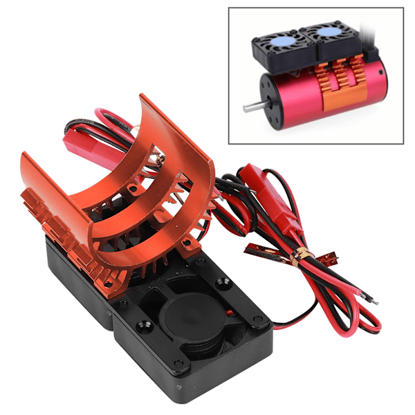 SURPASSHOBBY 540 kaksoismoottorin jäähdytystuuletin 60 x 30 x 40 mm 1/10-mittakaavaiseen sähköiseen RC-autoon (oranssi)