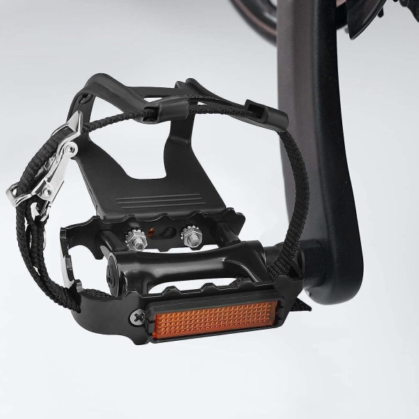 Skridsikre motionscykelpedaler med stropper