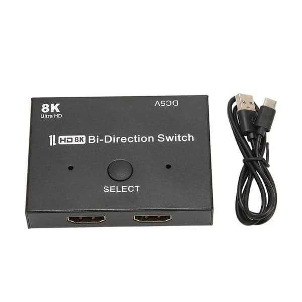 HD Multimedia Interface Riktad Switch 8K Vid 60Hz 4K Vid 120Hz 1 in 2 Ut Dubbelriktad Splitter för PC TV