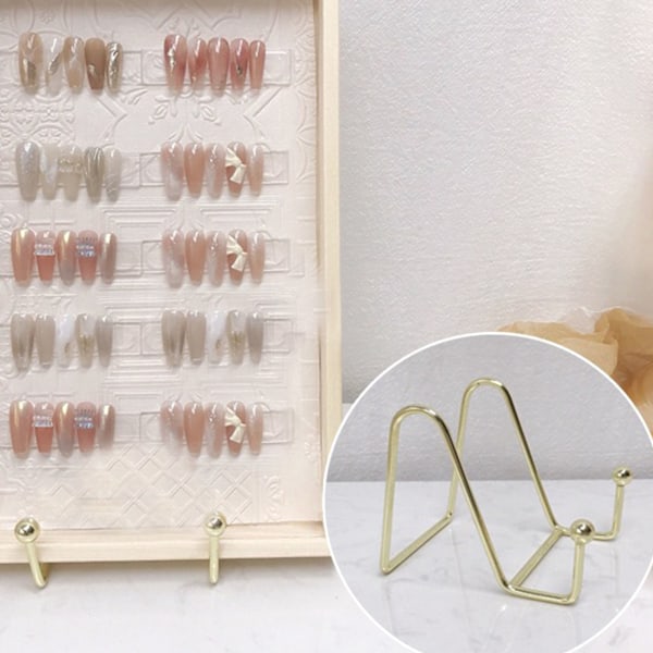 Nail Golden Shelf Base Snygg metall Fashionabel Nail Display Board Base för manikyr Nail Gold Shelf Base