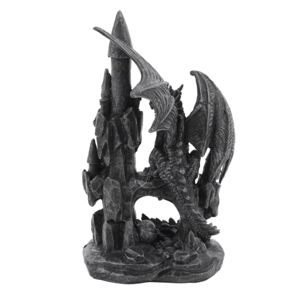 Lohikäärmepatsas Veistos UV-suojapinnoite Hartsi Lohikäärmefiguurit Koriste Halloween Rekvisiitta linna Dragon A, musta