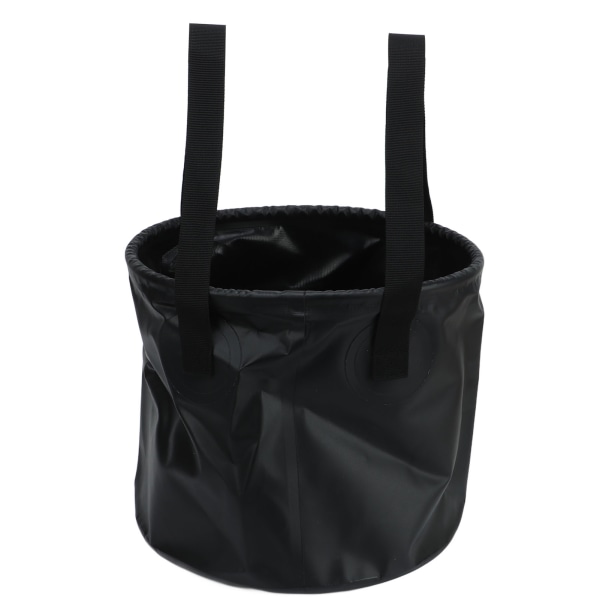 Hopfällbar Campinghink 10L Kapacitet Livsmedelskvalitet PVC Mesh Sida Förstärkt Rep Bärbar Utomhus Fällbar Hink för Resor Svart