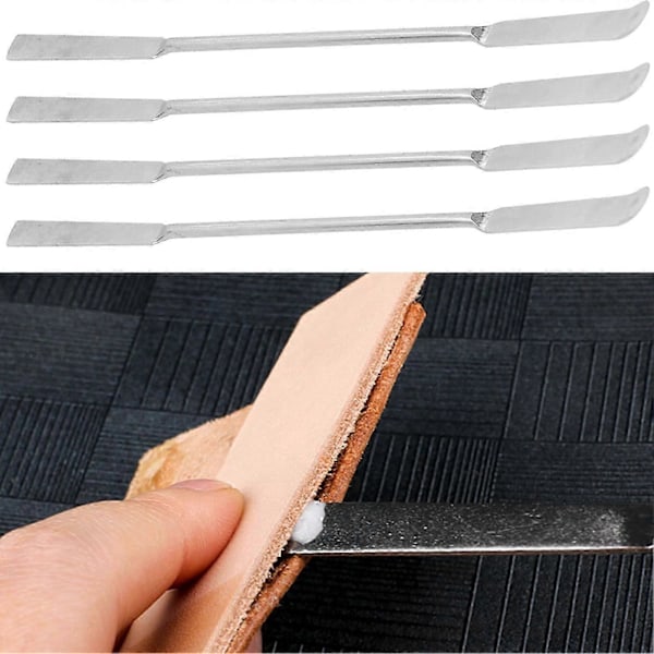 4 stk. Håndverktøy i lær Rustfritt stål Dobbelthodet Limstift DIY Lærverktøy