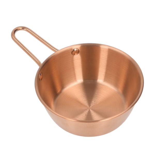 Skål i rustfrit stål med enkelt design, skål med håndtag til camping, vandreture, rosaguld