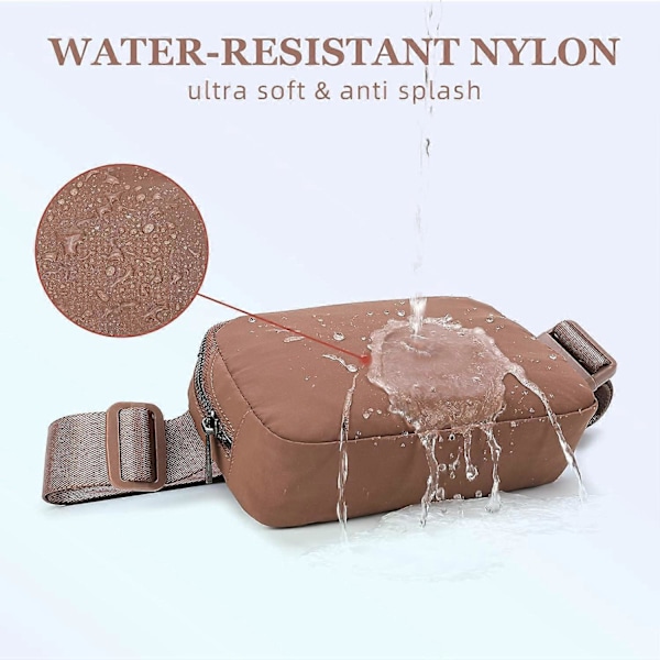 Vyölaukku naisille ja miehille, muodikas crossbody-vyölaukku vedenpitävä mini vyötärölaukku säädettävällä hihnalla juoksuun, patikointiin, kävelyyn