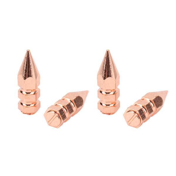 Klädspikar Roséguld Dubbellager Hexagon Mässingskon Spikes DIY Hantverk Punkstil Spike Nitar för skor Paket 9x30MM