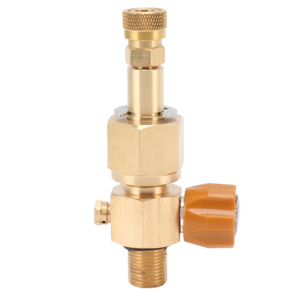 CO2 Tank Refill Valve 5/8‑18unf Messing CO2 Cylinder Højtryks Hun Adapter Connector Guld