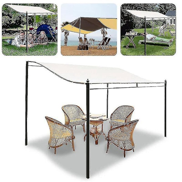 Rektangulärt Solsegel UV-skydd Markis kompatibel Gräsmatta Uteplats Bakgård Carport Trädgård Utomhusaktiviteter, Beige-B11 300x260cm