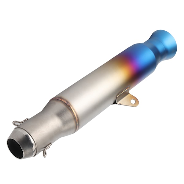 1,5-2 tommer udstødningsrør til GP Racing Style rustfrit stål universal til motorcykel (Titanium Blue)