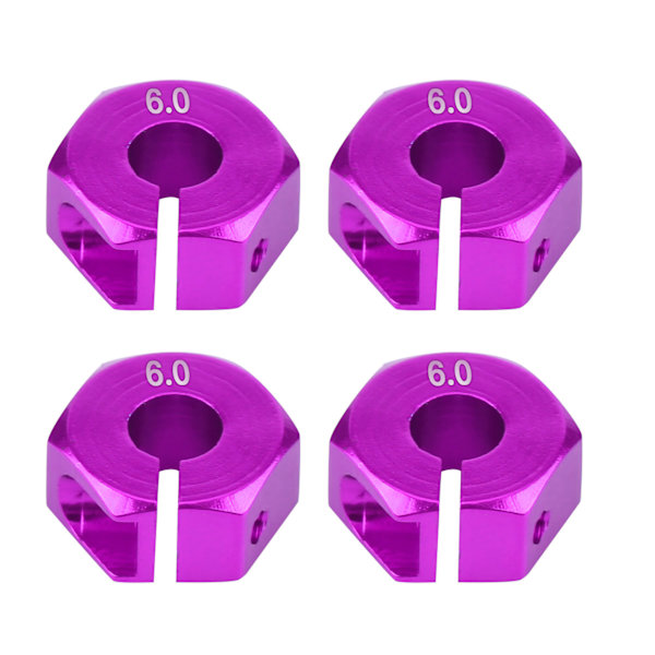 12mm Universal Wheel Hex Hub Adapter för HSP Sakura 1/10 Scale RC Bil (6mm, Lila)