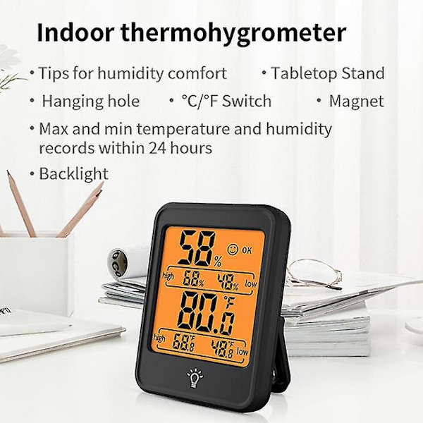 Trådløs Indendørs Udendørs Termometer Hygrometer Fjerntemperaturmåler med Kuldebestandig Sensor
