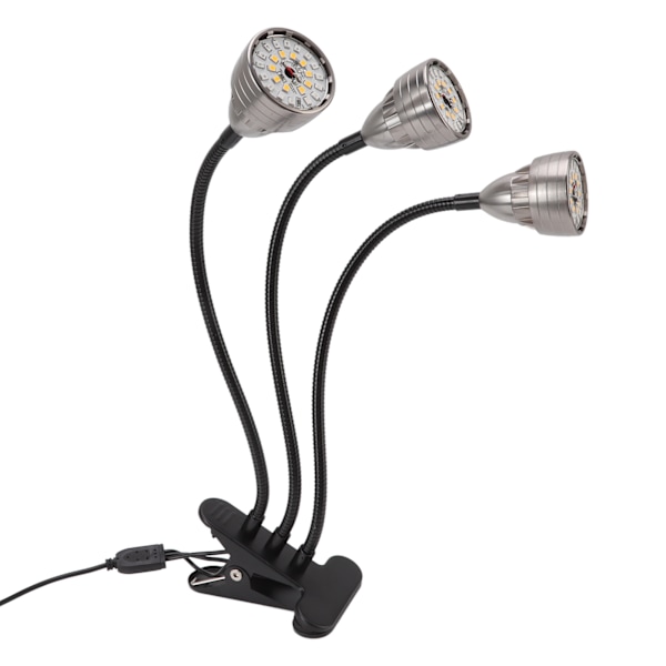 Växtlampa inomhus Full Spectrum LED växtlampa Clip USB-driven Succulent Fill Lamp 3 huvuden