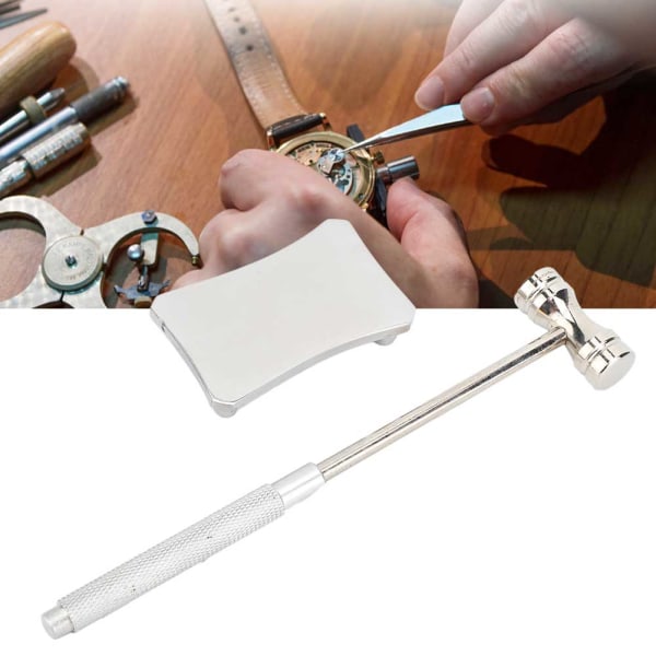 Professionell Iron Dapping Bench Block Hammer Set Watch Reparationsverktyg
