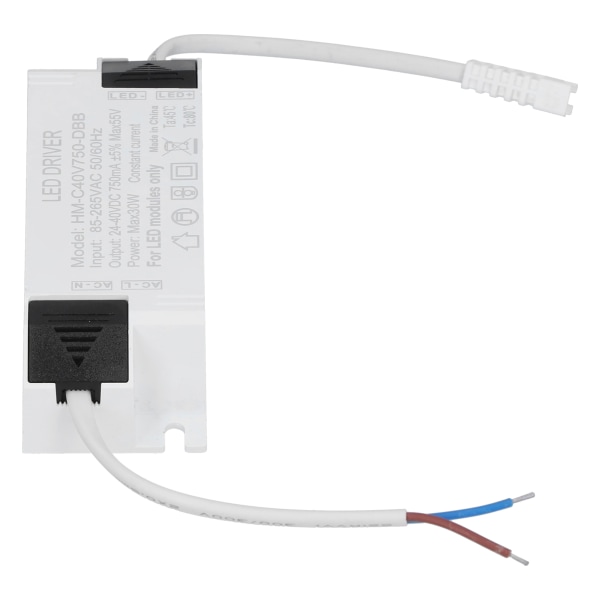 30W LED Driver Konstant Strøm 750mA LED Lys Transformer Input AC85‑265V Udgang DC24‑40V