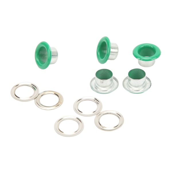 500 sett Grommet Kit 8 mm Rund Kobber Levende Farge Multi Purpose Eyelet Kit for reparasjonsdekorasjon DIY Green