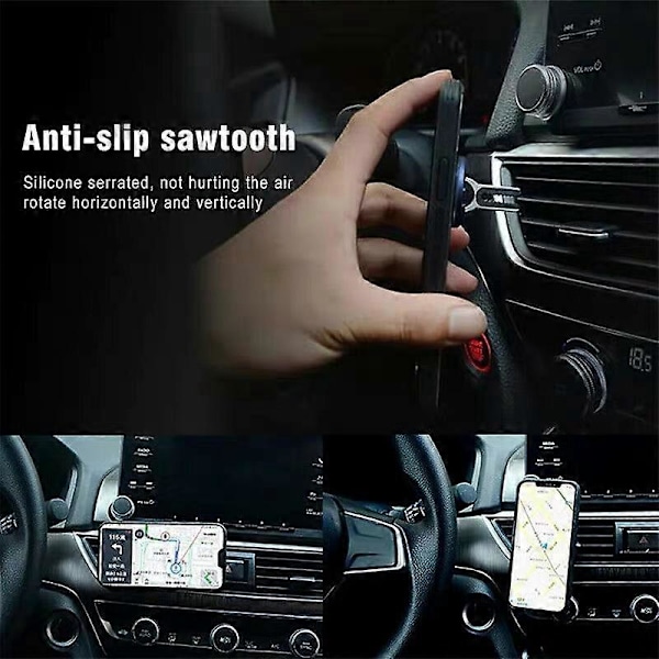 Sininen monipuolinen matkapuhelinpidike 3 in 1 360 astetta pyörivä matkapuhelimen rengaspidike autoon ja kotiin