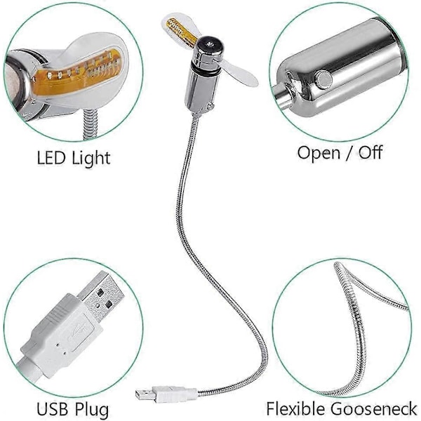 Dww-Mini USB-fläkt flexibel LED för bärbar dator PC