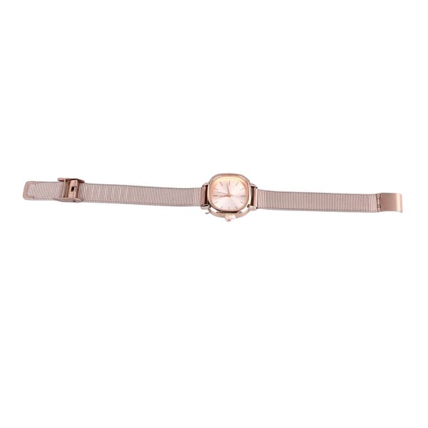Dame Guld Plating Quartz Ur Rustfrit Stål Rem High Definition Stilfuld Gradient Urskive Dekor Armbåndsur Rosaguld