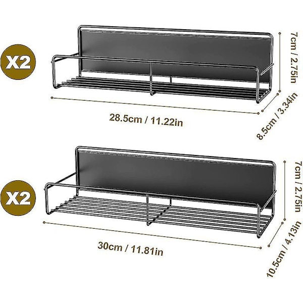 Magnetisk krydderihylde til køleskab og mikrobølgeovn 30x10,5x7 cm - 1 stk.