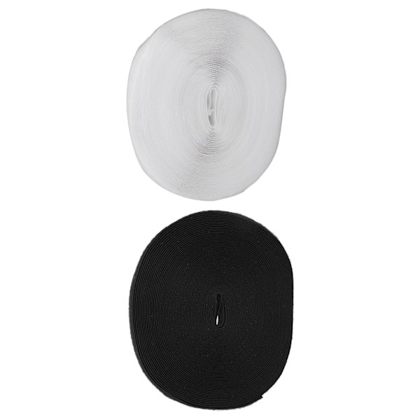 2 st kardborreband 25 m längd svart vit 2,5 cm bred mjuk nylon DIY skärning självhäftande kardborreband