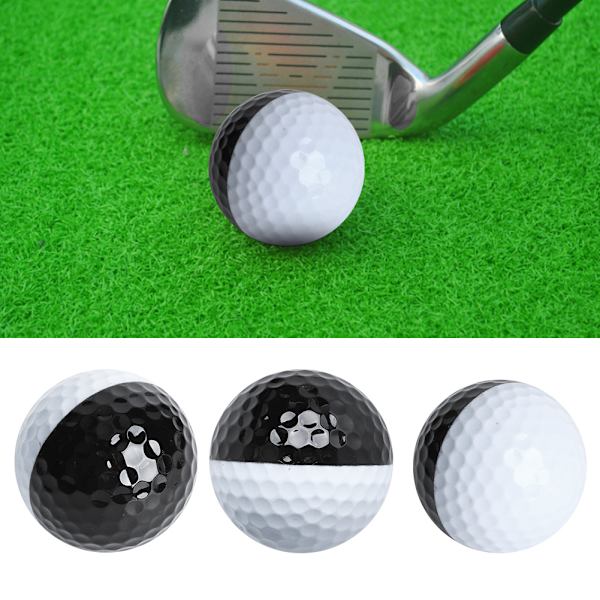 6 STK PU Sort Hvid Blød Høj Elastisk Fremragende Stabil Flue To Lag Indendørs Putter Assist Golf Øvebold