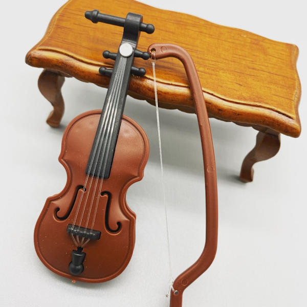 Plastdockhus Mini Violin Hantverk Miniatyrer DIY Dockhus Violin Mini Musikinstrument Modell för Dockhus Tillbehör