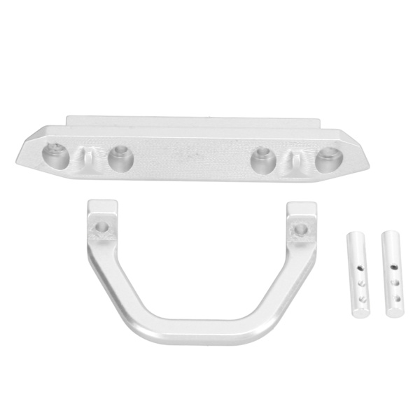 RC Metall Aluminium Frontstoßstange mit LED-Licht Stabile RC-Zubehör für Axial SCX24 1/24 Ferngesteuertes Auto Silber S