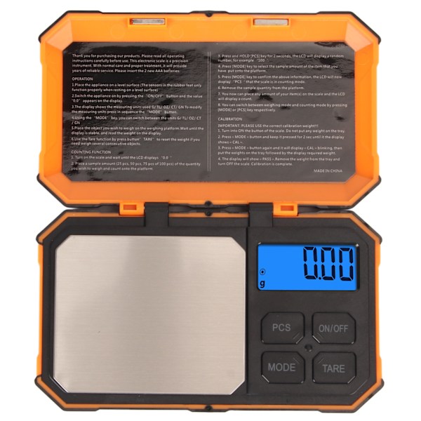 Gram Scale 500g 0.01g 5 Unit Modes Multifunksjonell digital smykkevekt med LCD bakgrunnsbelyst skjerm for Grains Urter Mynter