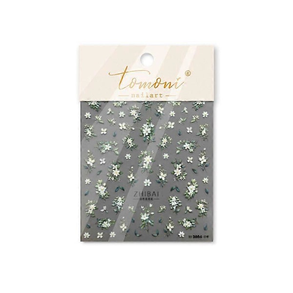 5D Nagelstickers Glänsande Jasmin Högkvalitativa Nageldekaler Skal Ljusfragment Elegant Nageldekoration T-3864 (Solid)