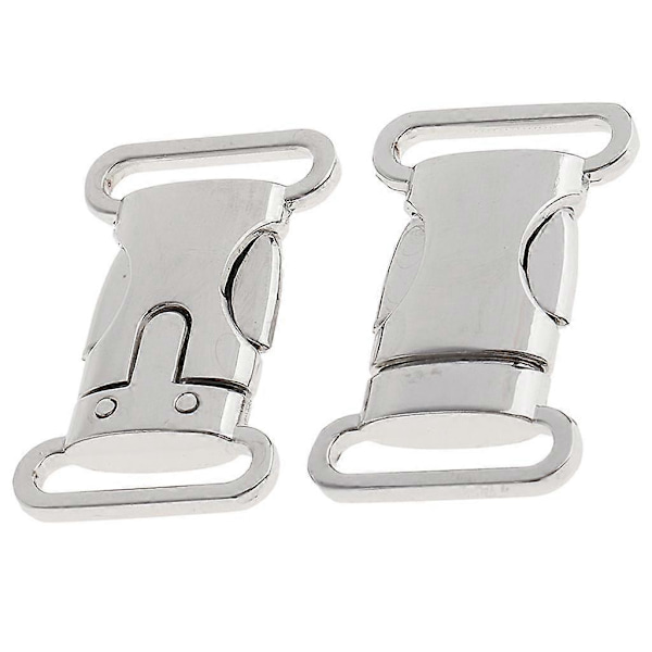 5 x 2 Stykker Metal Sideudløserspænde Snor Armbånd Kæledyrshalsbånd Sølv 4,5 x 2,5 cm