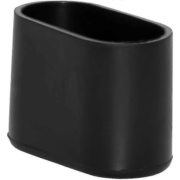 Paket med icke-märkande mjuka PVC-stolsbensskydd för att skydda möbler eller bordsgolv 20 x 40 mm, Svart, Oval_SZXM