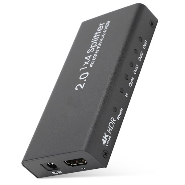 HDMI2.0 højopløsnings splitter 4K 60HZ 1x4 HDMI 1 ind 4 ud delt skærm 100‑240VUK