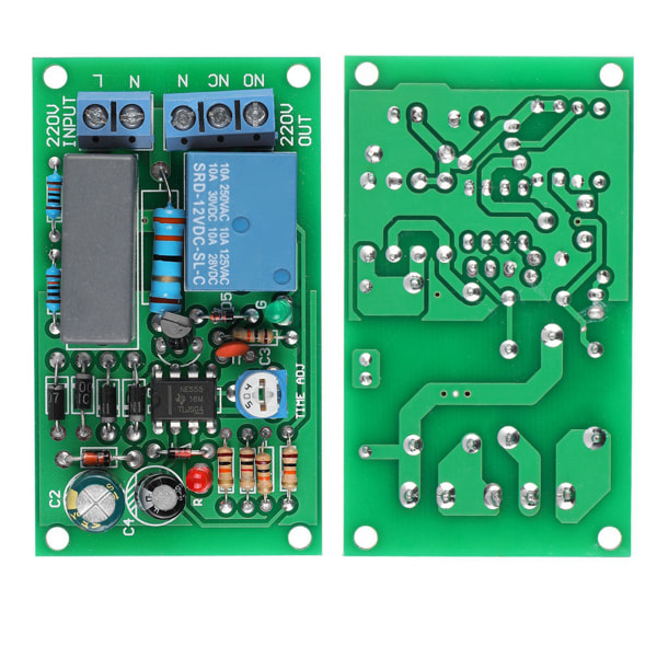 220V Relækort Timer Relæ Delay Switch Modul Input/Output Delay Off Switch Module