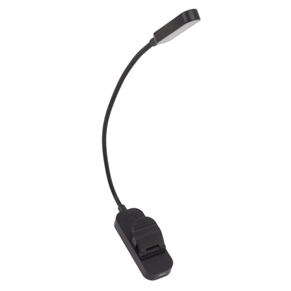 Boklampa USB Uppladdningsbar Blockerande Läsning Clip On Lamp 3 Ljusstyrka Steglös Dimning 8 LED Ögonvård Sömn Hjälp Svart