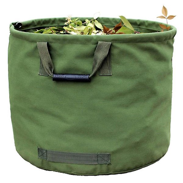 Ekstra stor, kraftig hagepose med håndtak, samlingssekk for grønne blader med lerretsmateriale av militærkvalitet (H45,7 cm, D55,8 cm)