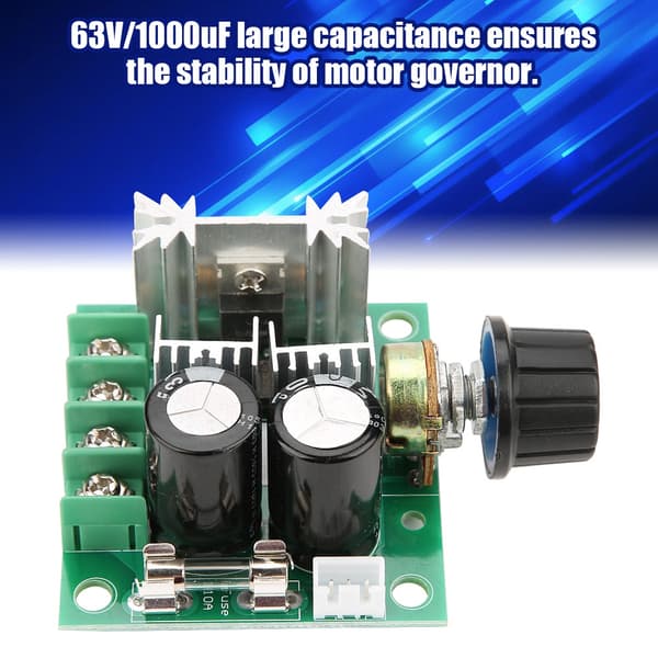 12V-40V 10A PWM DC Motorregulator Trinnløs Variabel Hastighetsbrytermodul
