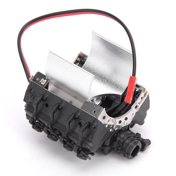 V8 1/10 RC Simuleringsmotordeksel Kjøler Motorvifte Universal Tilbehør for trx4/scx10/scx10II Svart