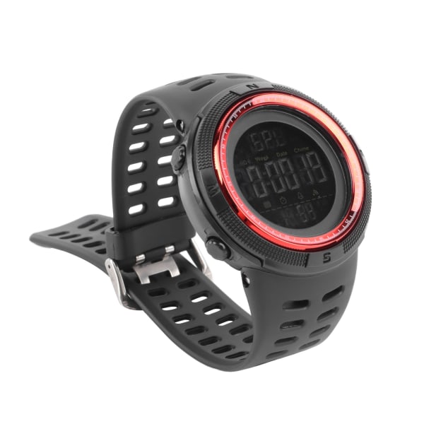 Män Digital Watch Vattentät Klar Display Datum Väckarklocka Elektronisk Watch för Studenter Röd