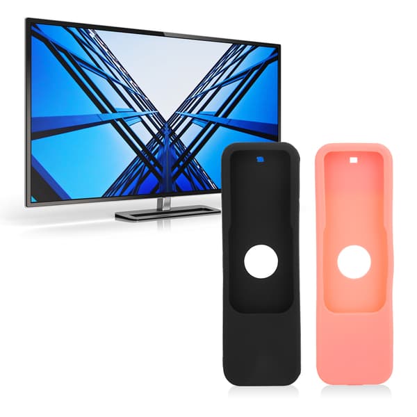 2 st halkfria skyddande silikonfodral som passar för TV 4K 4:e 5:e generationens fjärrkontroll (svart röd)