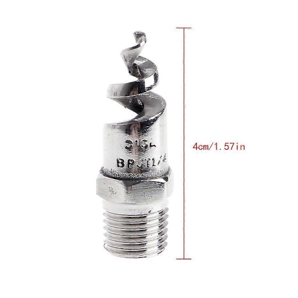 1/4\" 1/2\" Rostfritt Stål Spiral Kon Atomiseringsmunstycke Spray Sprinklerhuvuden 2punkter