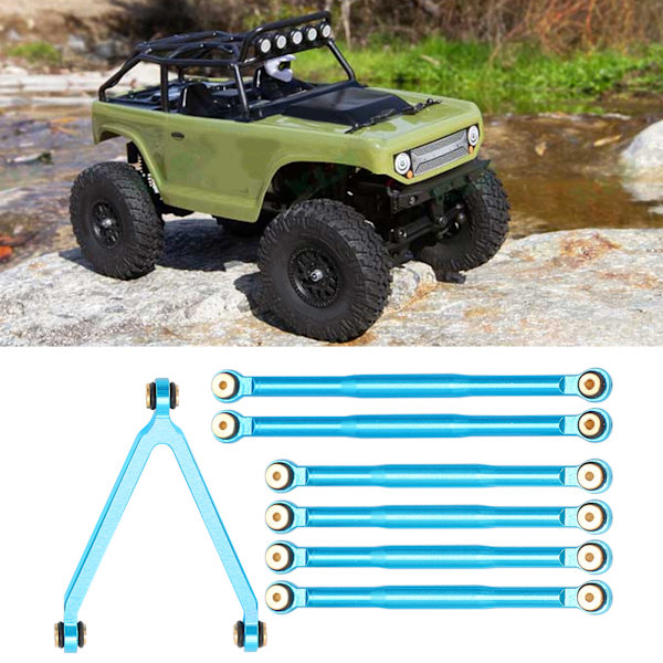 RC Dragstång Aluminiumlegering Länkarm Ändanslutningar För Axial SCX24 90081 1/24 RC Bil Blå