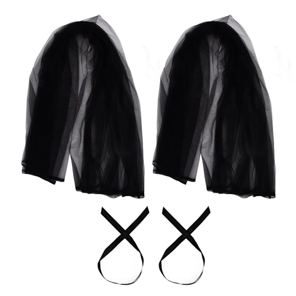 2 stk Tulle Elegant Stil Lyse Farger Komfortabel Lett Vekt Bryllup Dekorative Tilbehør for BursdagSvart