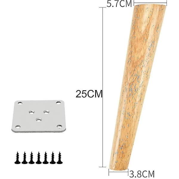 Puinen huonekalujalat sohvalle, sohvapöydälle, TV-kaapille ja yöpöydälle 25cm