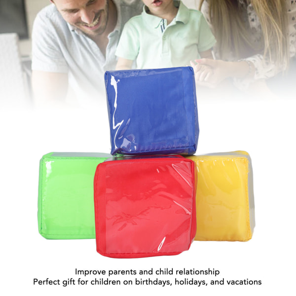 Pædagogiske stabelblokke til børn - Sæt med 4 PVC-terningelegetøj